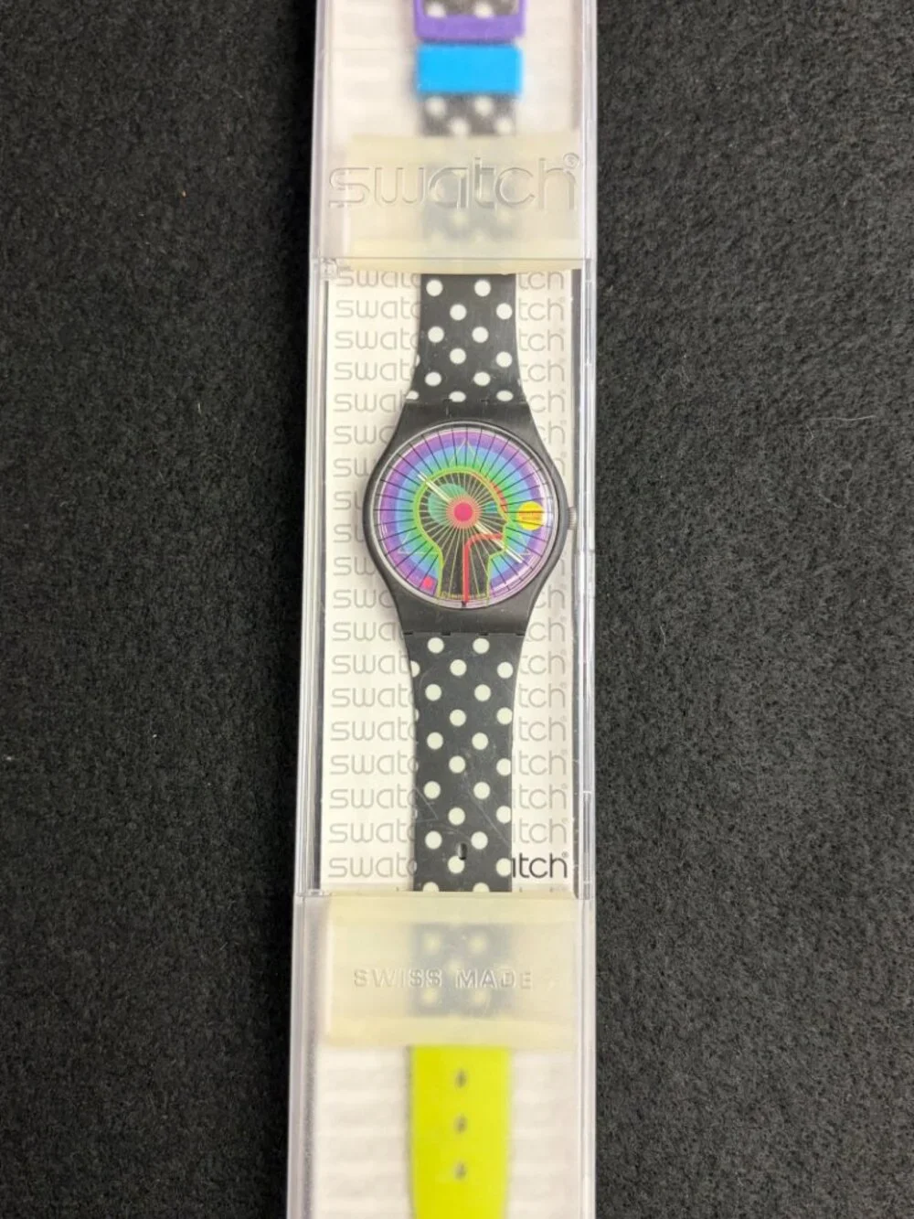 Vintage Swatch Artist Watch Colorful Profile Dial Extra Straps Boxed